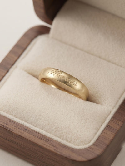 Custom Engraved "Always" Ring – Minimalist Gold Band, Promise Ring