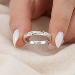 Minimalist 925 Silver Leaf Ring Elegant Leaf Pattern Silver Ring 925 Sterling Silver Leaf Band Ring