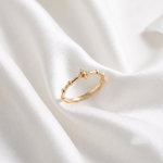 Delicate Floral Crystal Ring Minimalist Gold Flower Ring Elegant 925 Sterling Silver Gold Plated Floral Ring