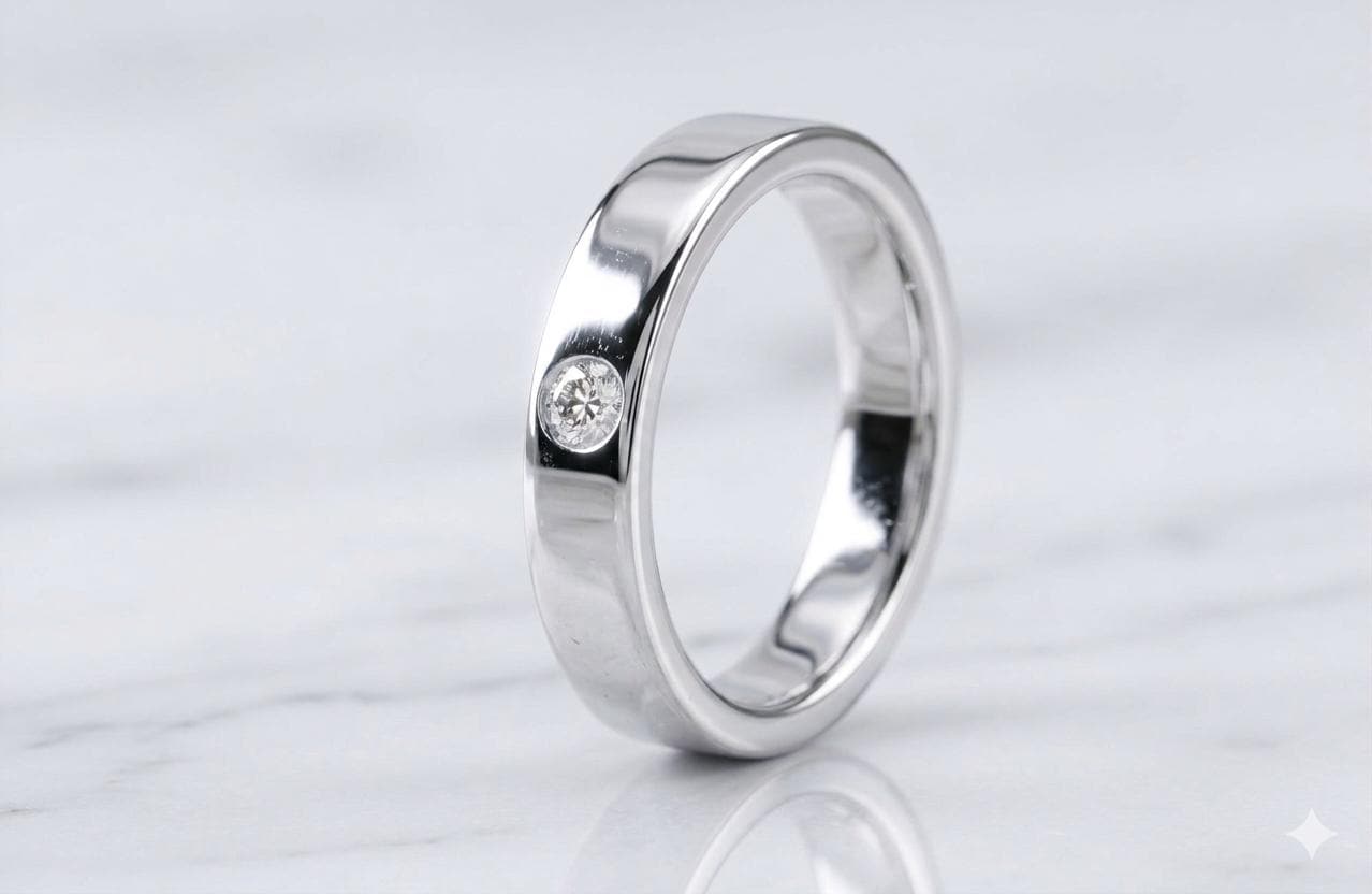 Minimalist Gemstone Band Ring, Sterling Silver, Gold, Rose Gold, Stackable Everyday Jewelry