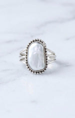 Handmade Oval Baroque Pearl Ring, 925 Sterling Silver, Boho Statement Jewelry