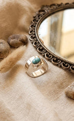 Handmade Larimar Dolphin Ring, Sterling Silver Wrap, Adjustable Gemstone Statement Jewelry