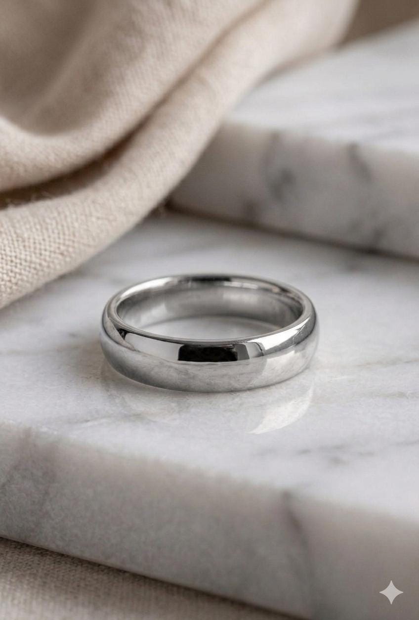 Chunky Dome Ring Set, Sterling Silver, Gold, Rose Gold, Minimalist Stacking Band