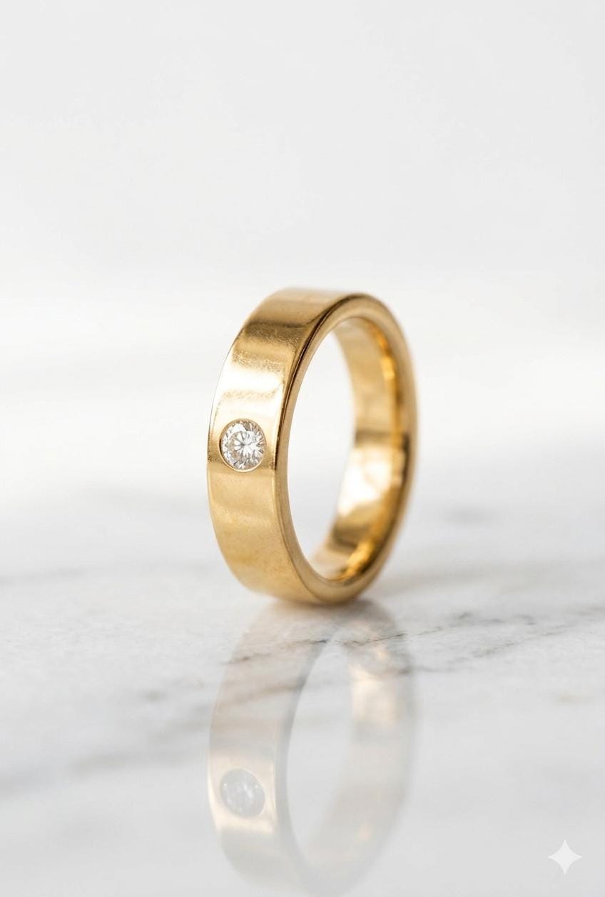 Minimalist Gemstone Band Ring, Sterling Silver, Gold, Rose Gold, Stackable Everyday Jewelry