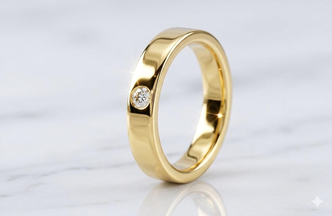 Minimalist Gemstone Band Ring, Sterling Silver, Gold, Rose Gold, Stackable Everyday Jewelry