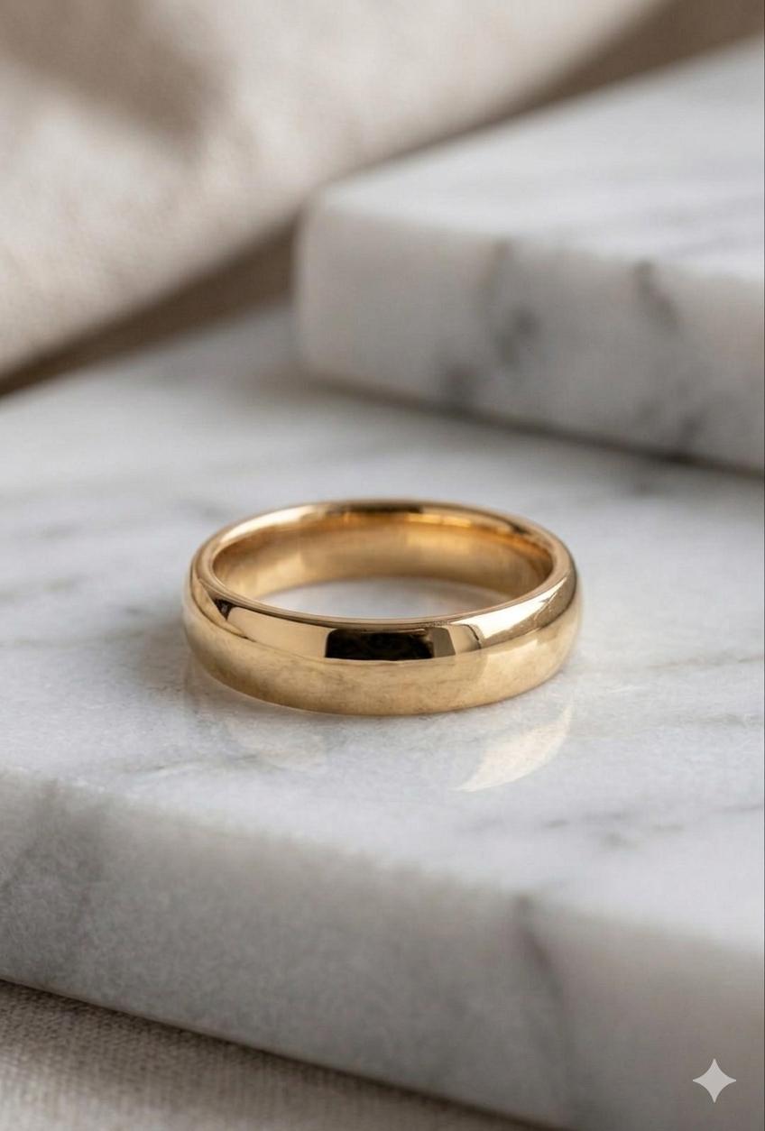 Chunky Dome Ring Set, Sterling Silver, Gold, Rose Gold, Minimalist Stacking Band