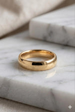 Chunky Dome Ring Set, Sterling Silver, Gold, Rose Gold, Minimalist Stacking Band
