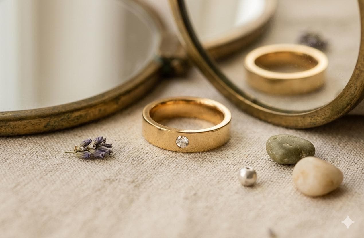 Minimalist Gemstone Band Ring, Sterling Silver, Gold, Rose Gold, Stackable Everyday Jewelry