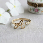 Custom Initial Ring, Sterling Silver Alphabet Letter, Stacking Name Ring