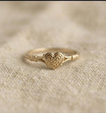 Handmade Celtic Heart Knot Ring, Vintage Filigree, Sterling Silver, Anniversary Gift