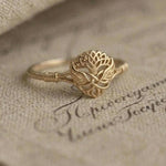Sterling Silver Celtic Tree of Life Heart Knot Ring, Filigree Statement Band