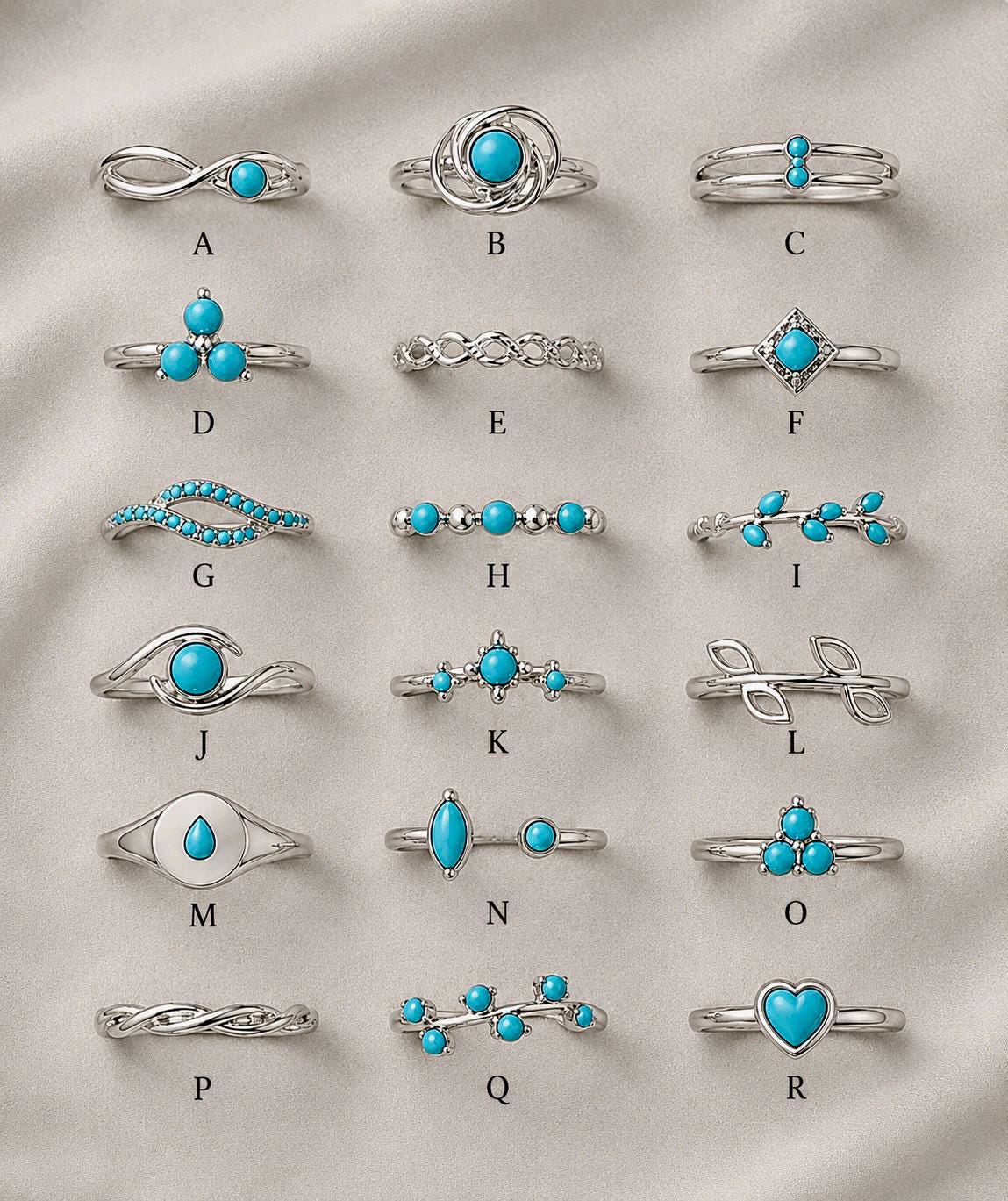 Sterling Silver Turquoise Ring, Dainty Boho Stacking Band, December Birthstone