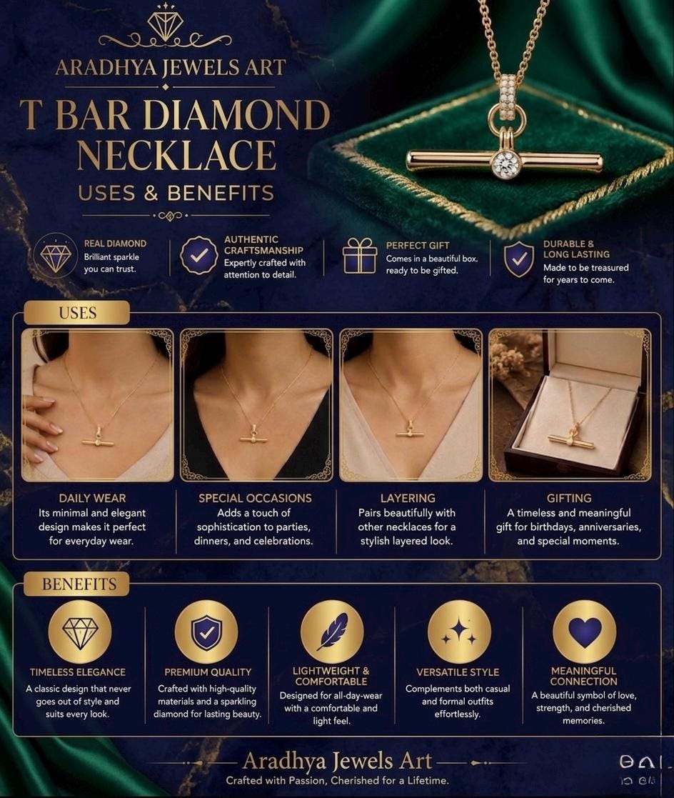 Moissanite Diamond T Bar Necklace, 925 Silver Gold Pendant, Pave Diamond Bail Geometric
