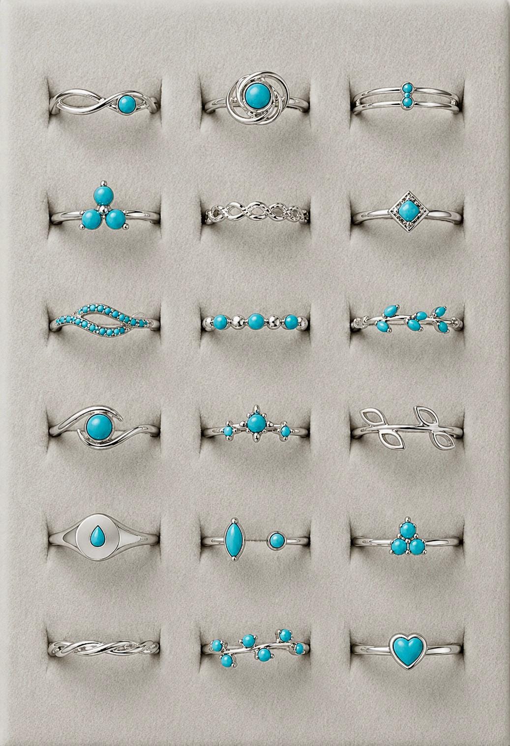 Sterling Silver Turquoise Ring, Dainty Boho Stacking Band, December Birthstone