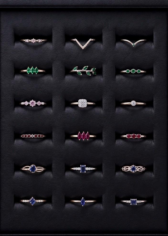 Sterling Silver Stackable Gemstone Rings, Minimalist Birthstone Bands