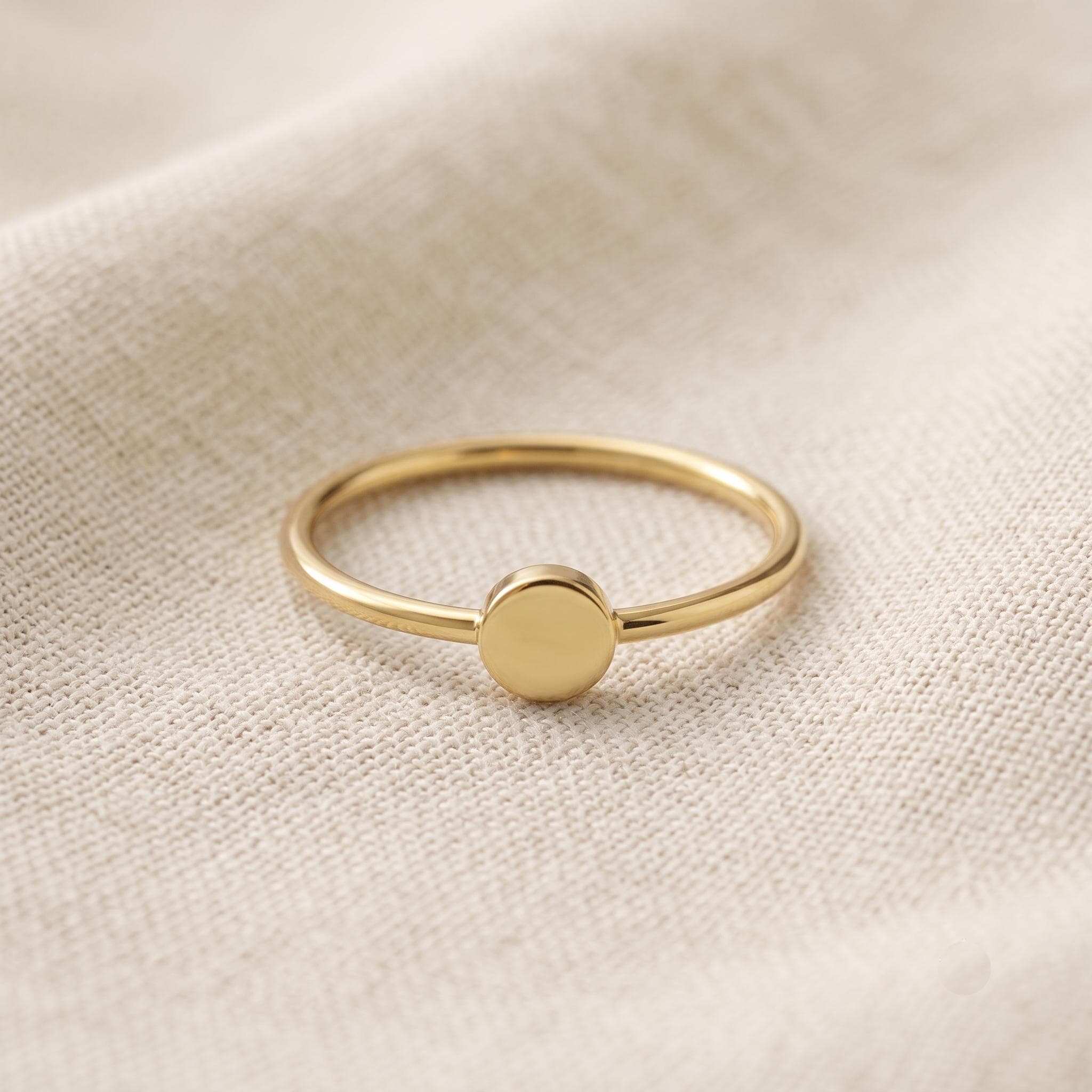 14k Gold Filled Dot Ring | Minimalist Circle Stacking Band | Delicate Everyday Jewelry
