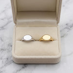 Minimalist Oval Signet Ring | Personalized Gold or Silver Plated Stackable Ring