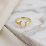 18k Gold Plated Horseshoe Ring | Minimalist Equestrian Stacking Jewelry