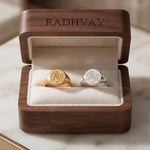 Custom Monogram Signet Ring, Personalized Initial Jewelry, Gold Silver Statement Ring