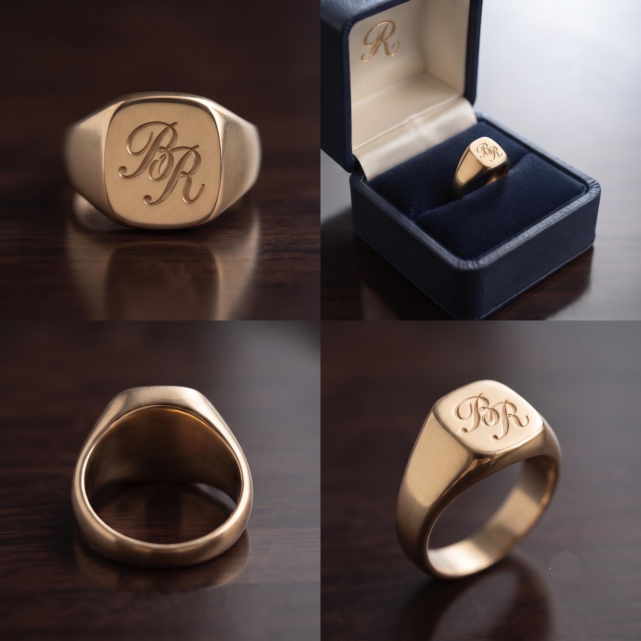 Custom Monogram Signet Ring – Personalized Gold Initial Heritage Jewelry