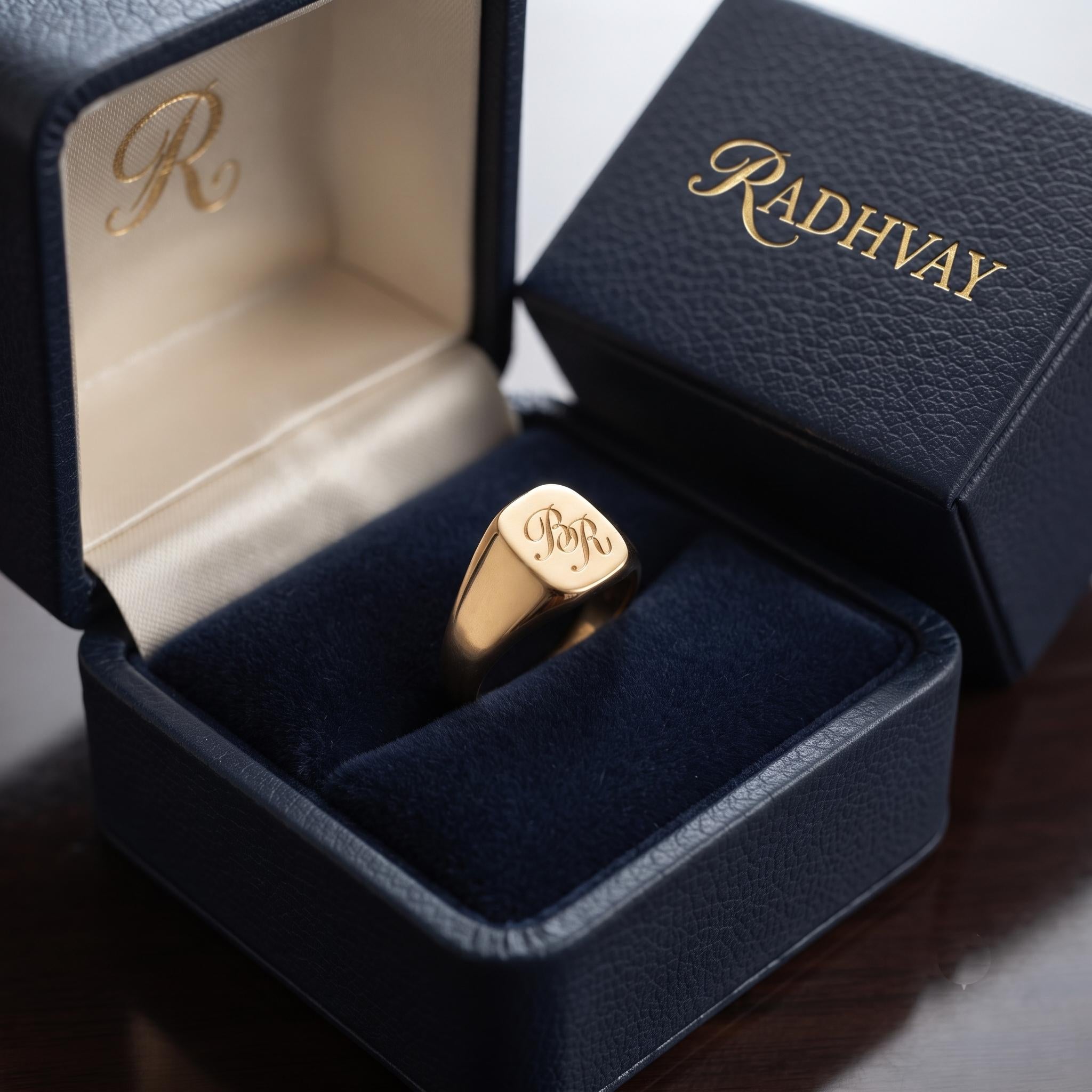 Custom Monogram Signet Ring – Personalized Gold Initial Heritage Jewelry