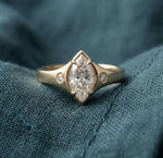 Marquise Moissanite Ring, Vintage Gold, 925 Sterling Silver, Antique Bridal Band