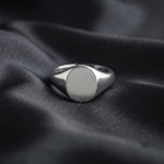 Oval Signet Ring | Engravable Minimalist Gold Band | Unisex Dainty Jewelry