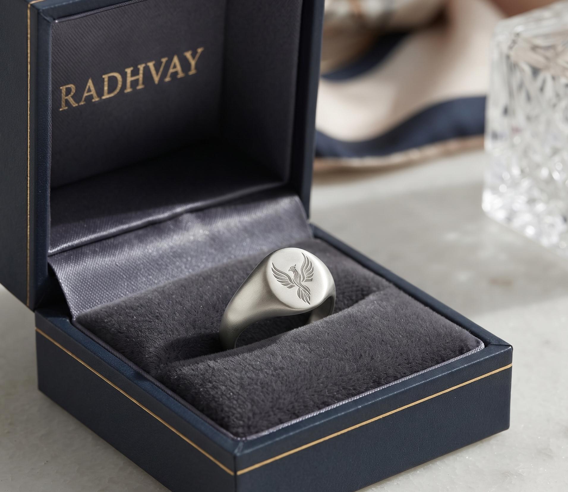 Sterling Silver Phoenix Signet Ring, Rising Bird Symbol, Men's Statement Jewelry