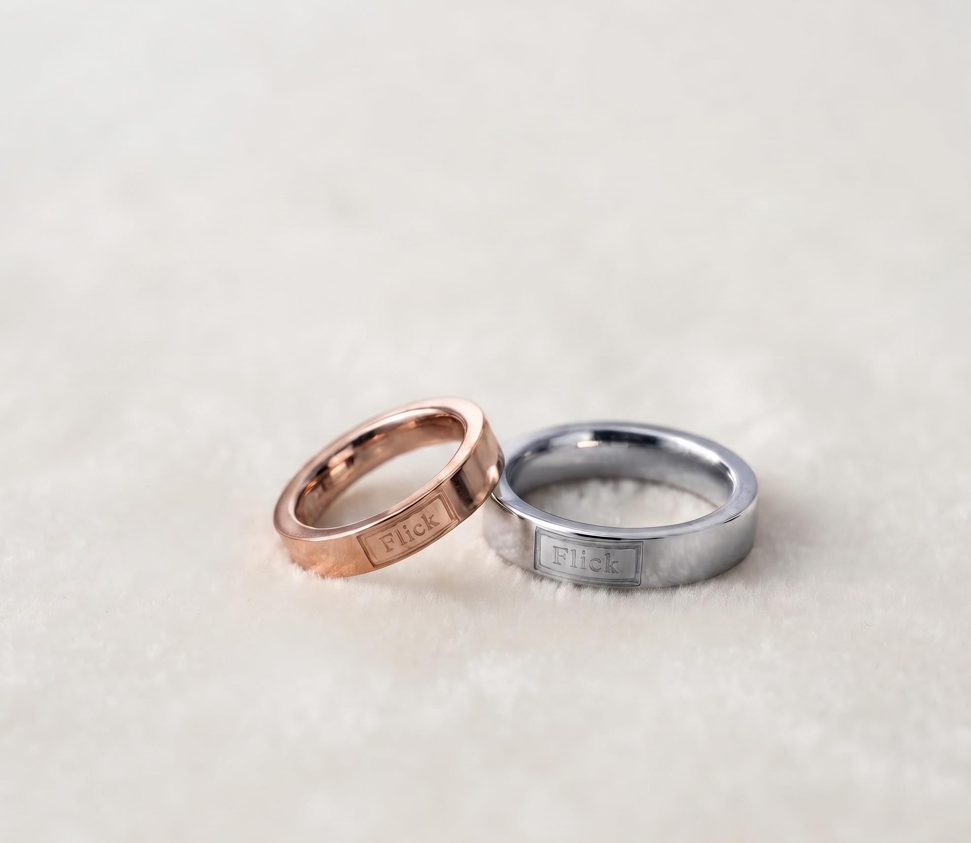 Personalized Roman Numeral Gold Band Ring, Custom Engraved Minimalist Signet