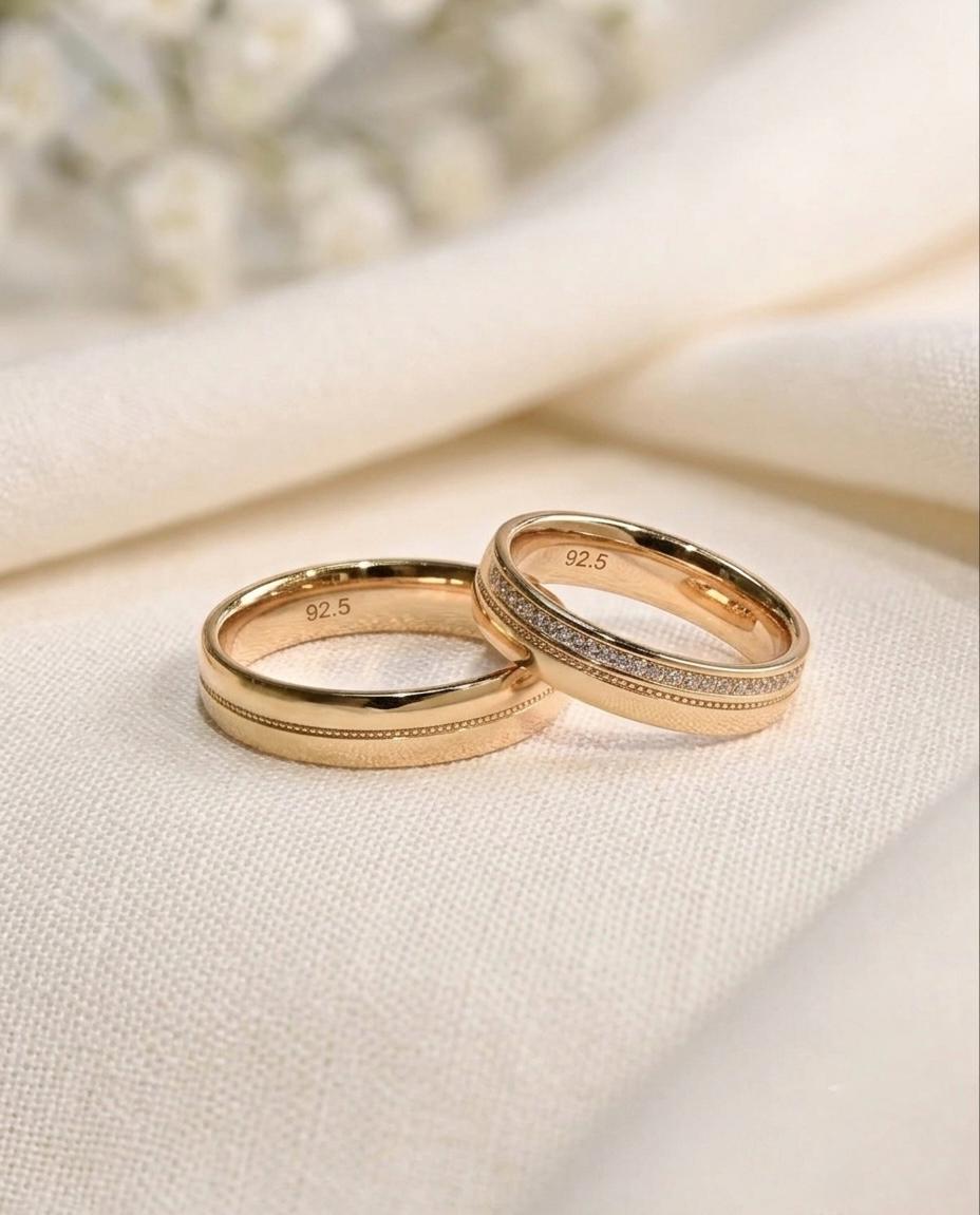 Vintage Milgrain Wedding Band Set, Sterling Silver Rope Braid Rings (Set of 3)