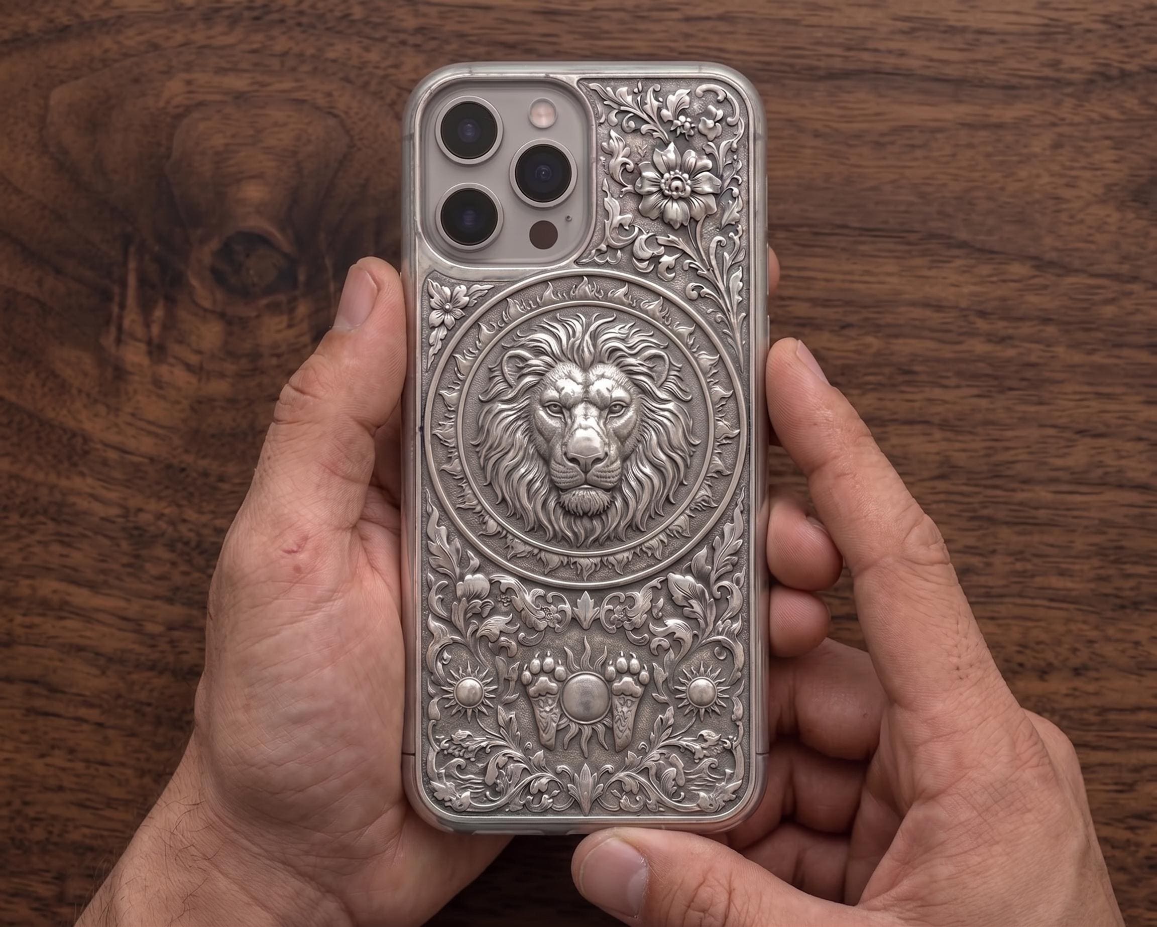 Aries Ram Engraved iPhone Case | Sterling Silver Embossed Astrology Cover