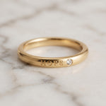 Gold HOPE Ring with Diamond, Meaningful Stacking Band, Symbolic Jewelry