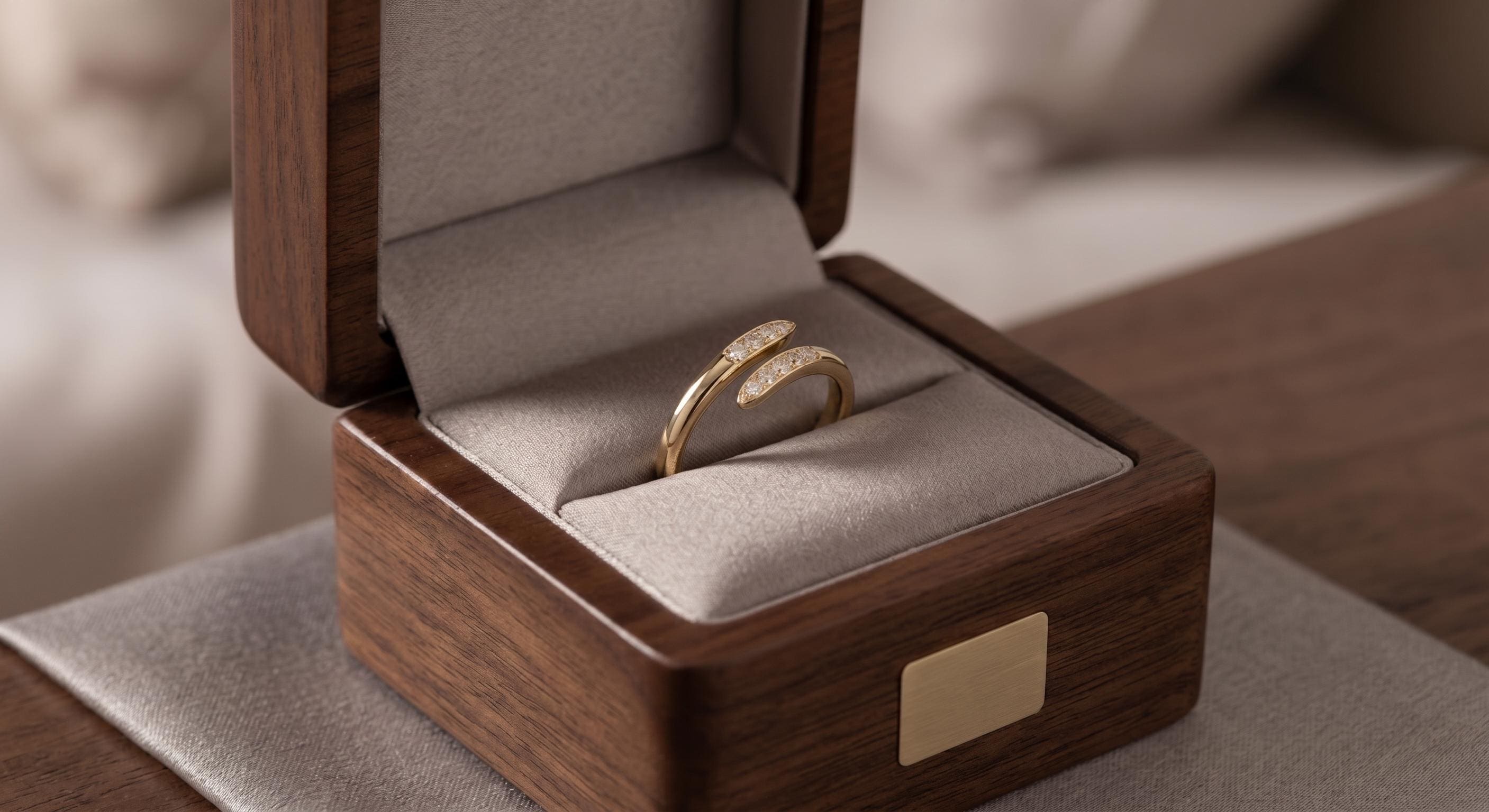 Minimalist Gold Diamond Wrap Ring, Dainty Stacking Band, Chic Bypass Jewelry