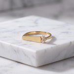 Gold Bar Ring, 925 Sterling Silver, Accent Stones, Geometric Stacking Band