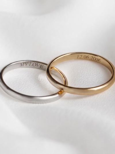 The "Eternal Bond" Matching Couple Bands – Custom Hidden Message & Date Engraved Rings