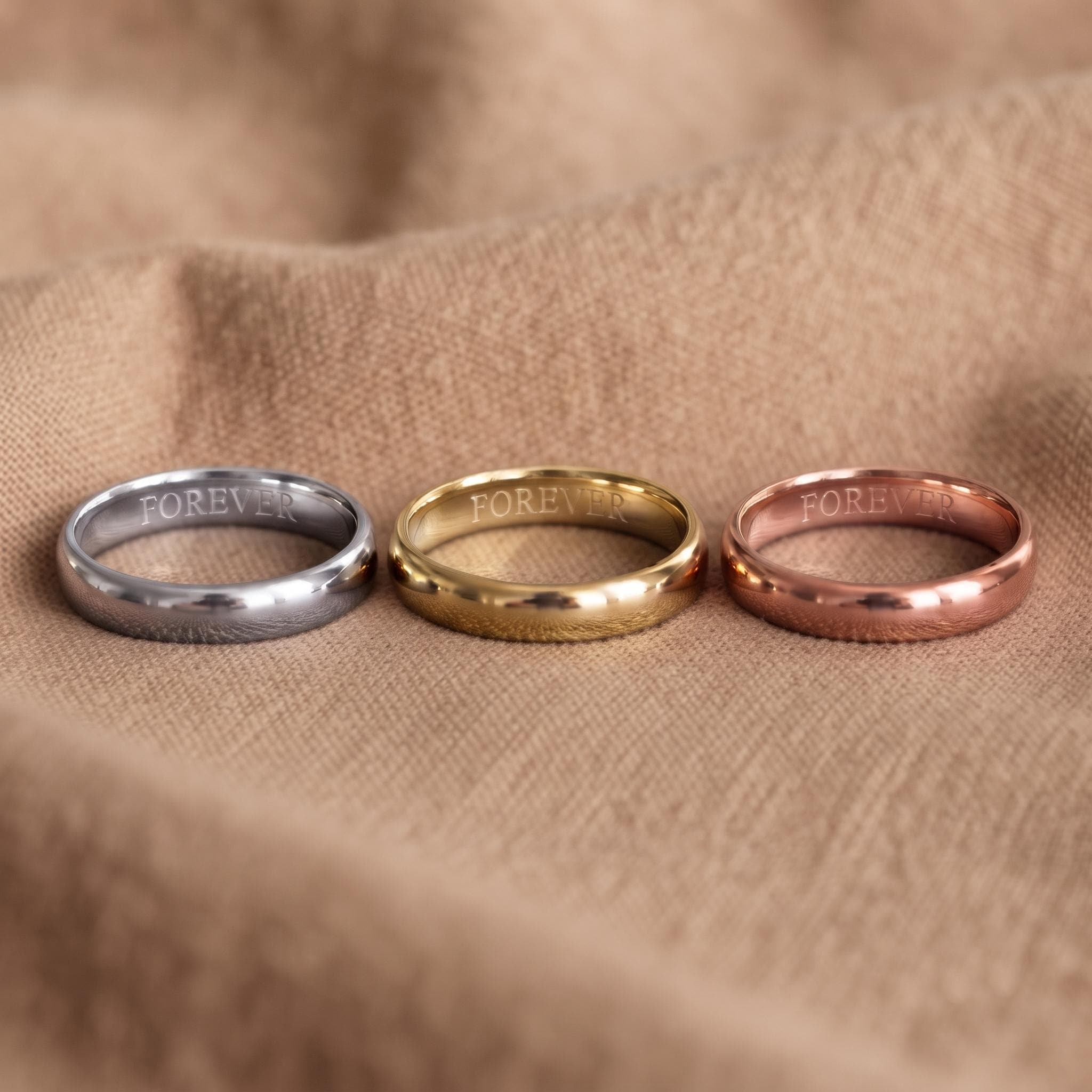 Personalized Gold Band Ring – Hidden 