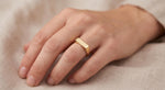 Solid Gold Bar Signet Ring, Minimalist Flat Top Band, Daily Wear Jewelry