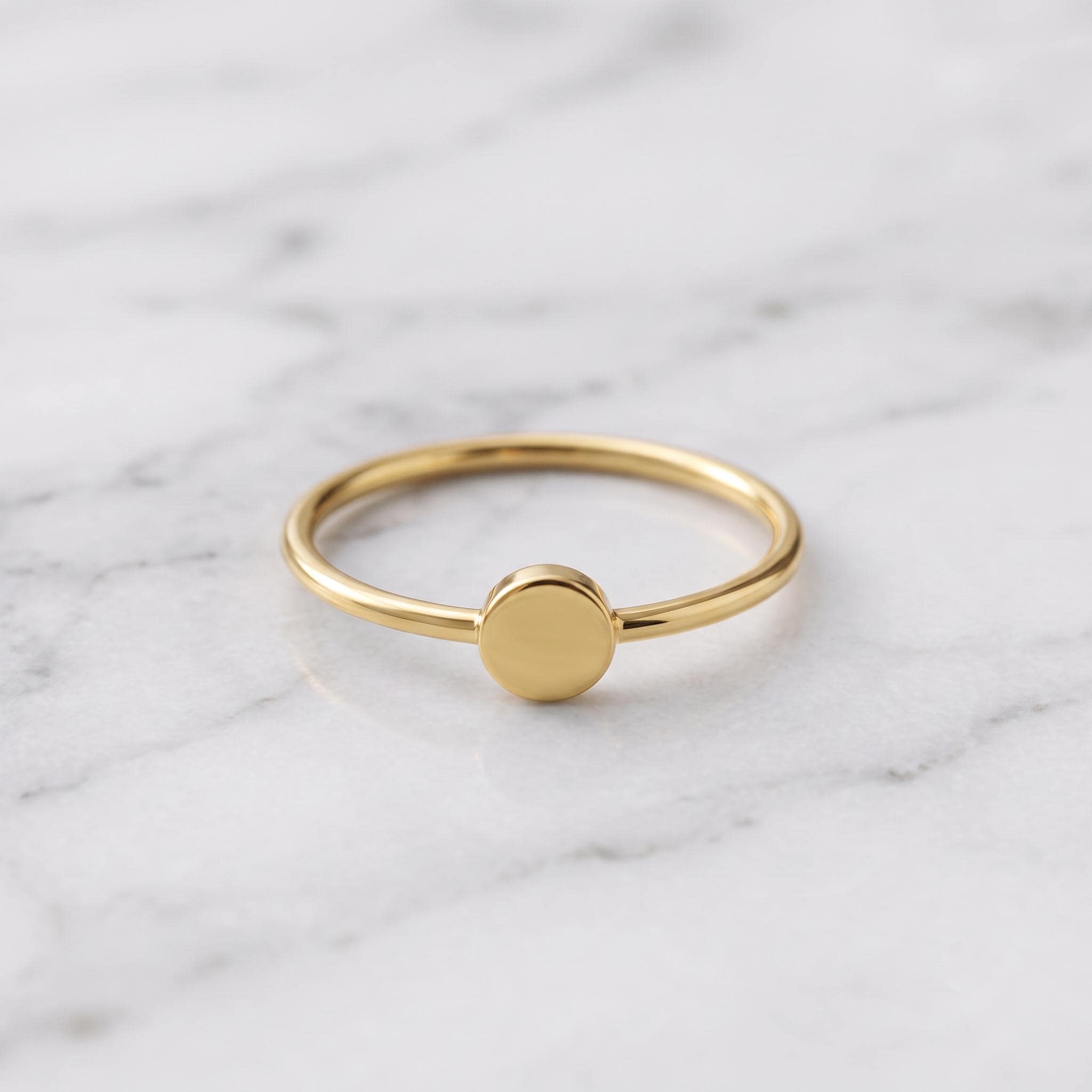 14k Gold Filled Dot Ring | Minimalist Circle Stacking Band | Delicate Everyday Jewelry