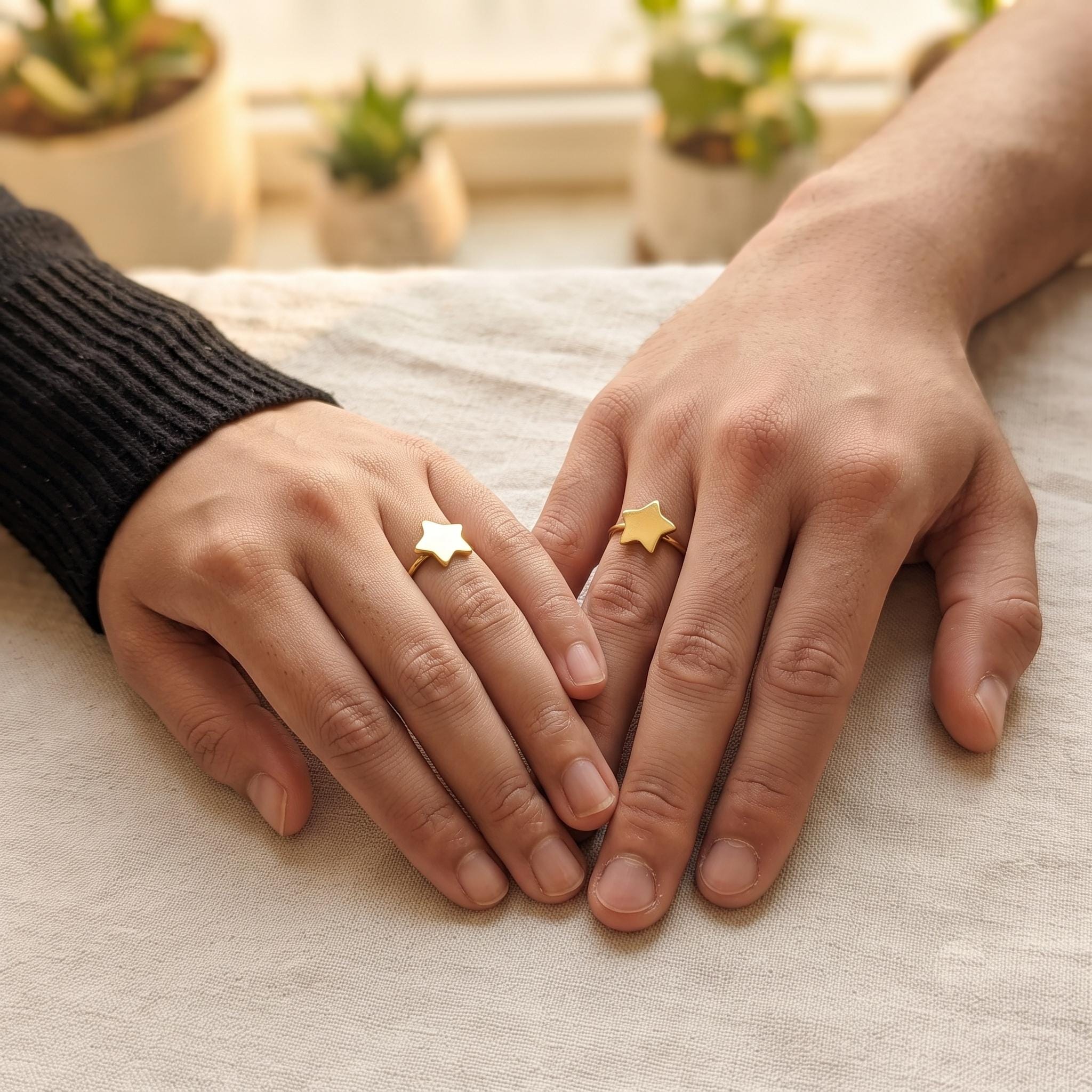 18K Gold Plated Star Ring, Celestial Dainty Statement Jewelry