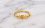 Personalized Initial Signet Ring – Dainty Minimalist Gold Band for Him/Her