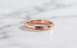 Rose Gold Infinity Ring, Dainty Stacking Band, Engraved Promise Jewelry