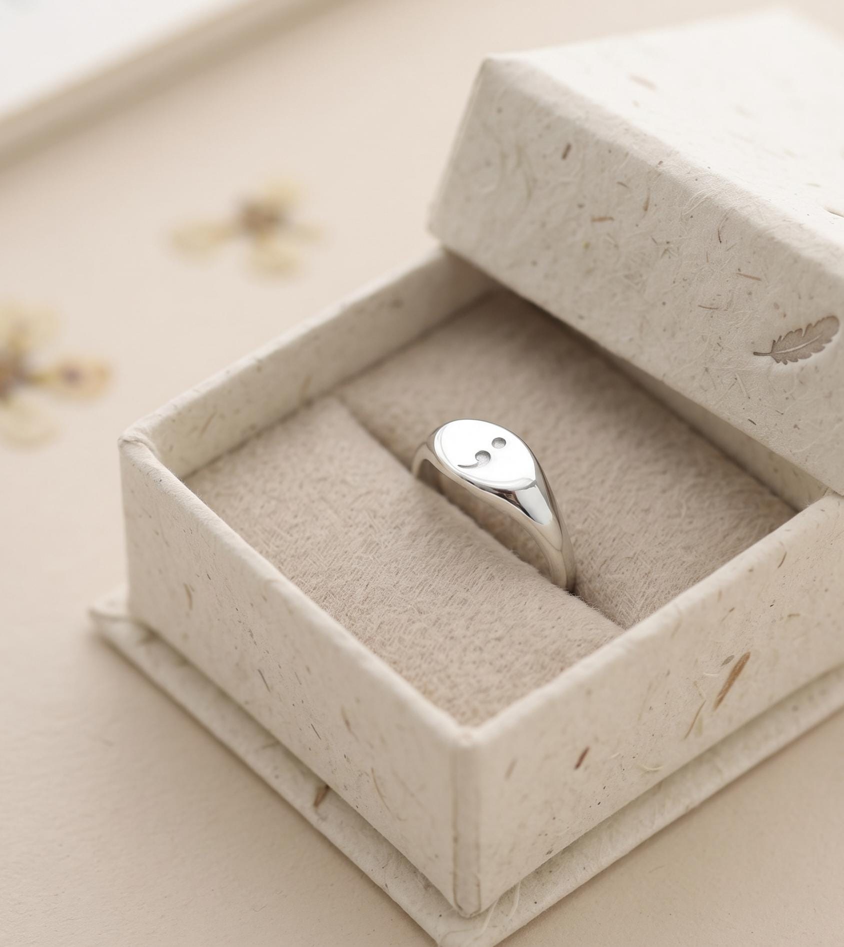 Semicolon Signet Ring | Minimalist Silver Strength Symbol Jewelry