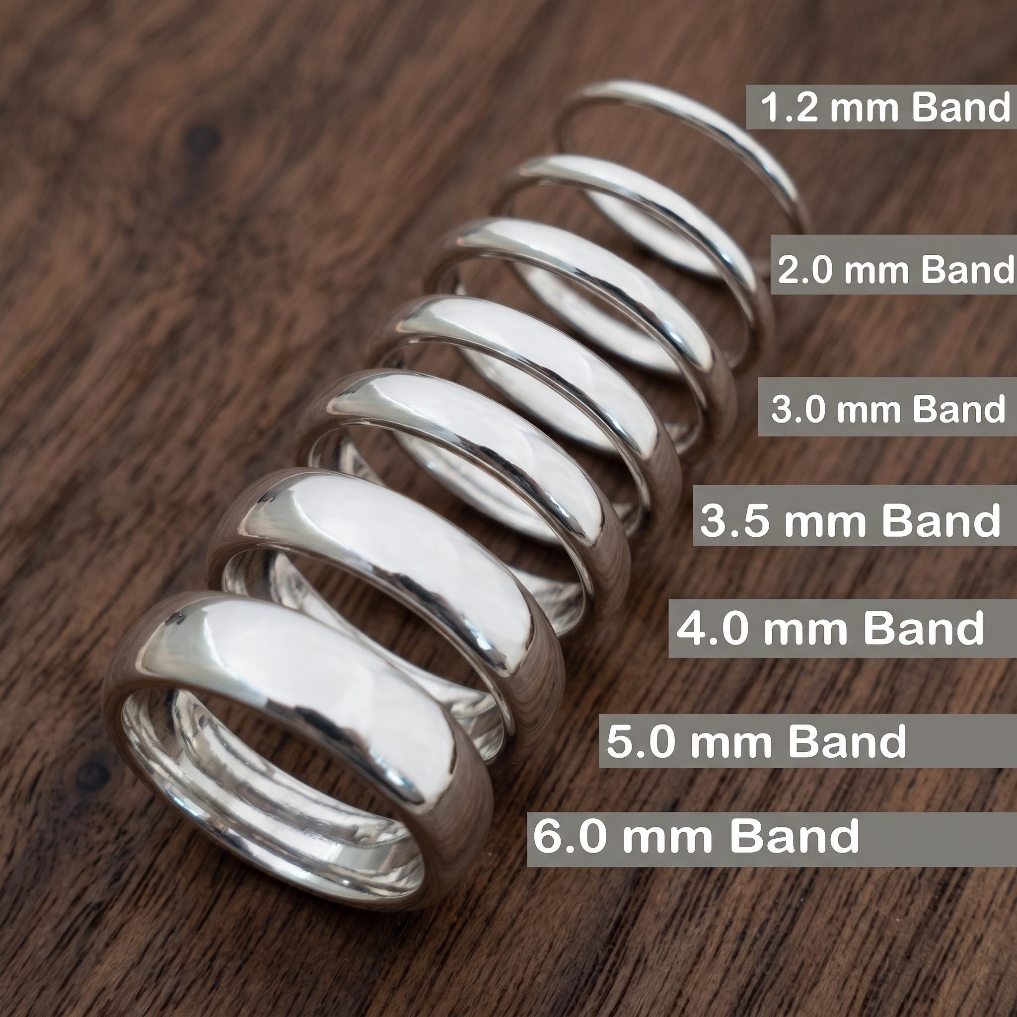Sterling Silver Flat Band Ring, Minimalist Stacking Wedding Band, Everyday Wear