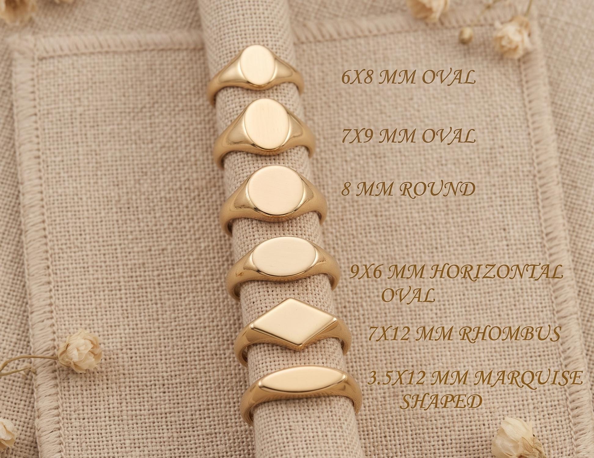 Personalized Heart Signet Ring | 925 Sterling Silver, Solid Gold | Minimalist Love Gift