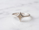 Sterling Silver Kite Ring | Minimalist Geometric Stacking Band