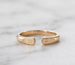 Personalized Open Initial Gold Ring, Custom Engraved Couple Band, Minimalist Keepsake