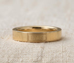 Personalized Roman Numeral Gold Band Ring, Custom Engraved Minimalist Signet