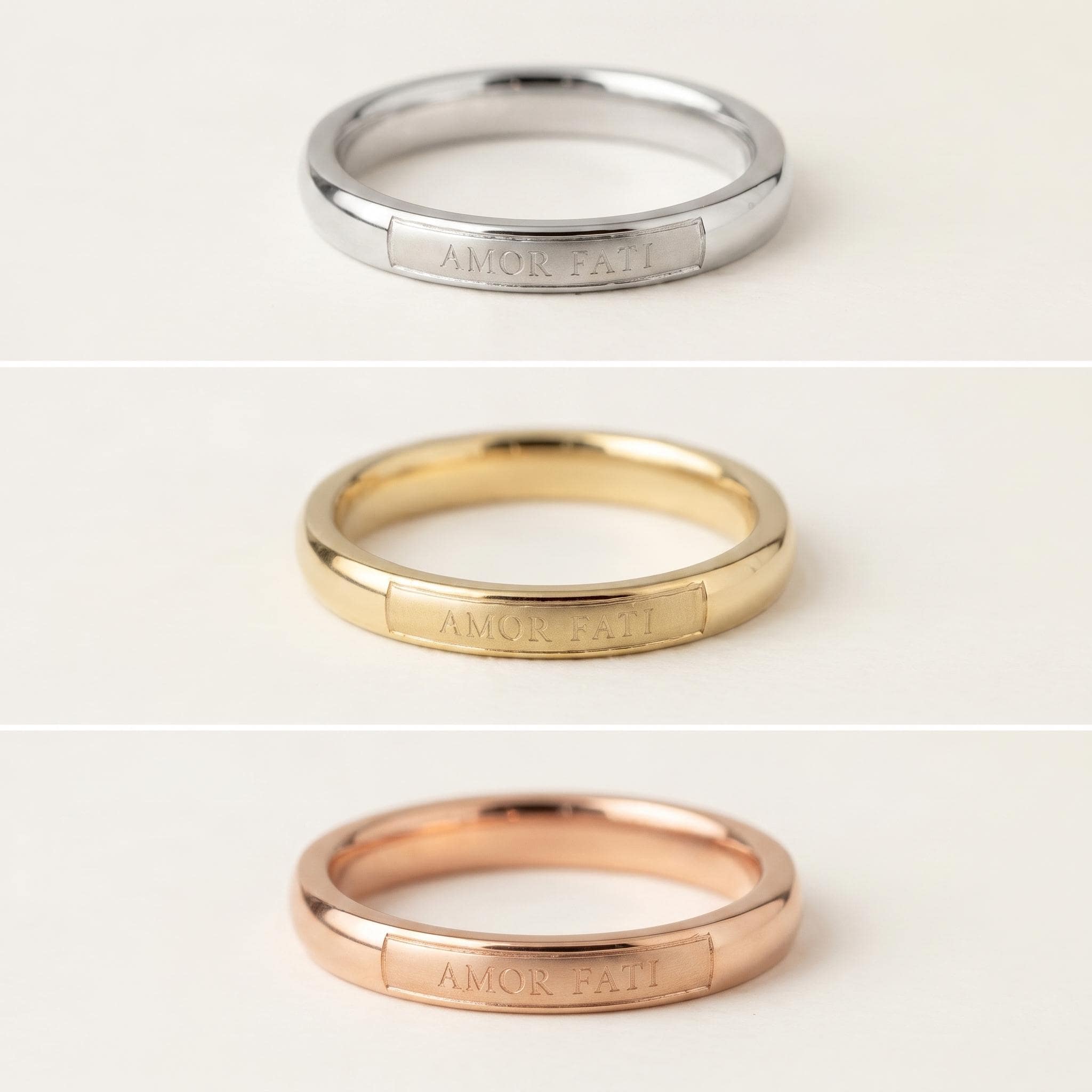 Engraved Gold Band Ring – Minimalist 