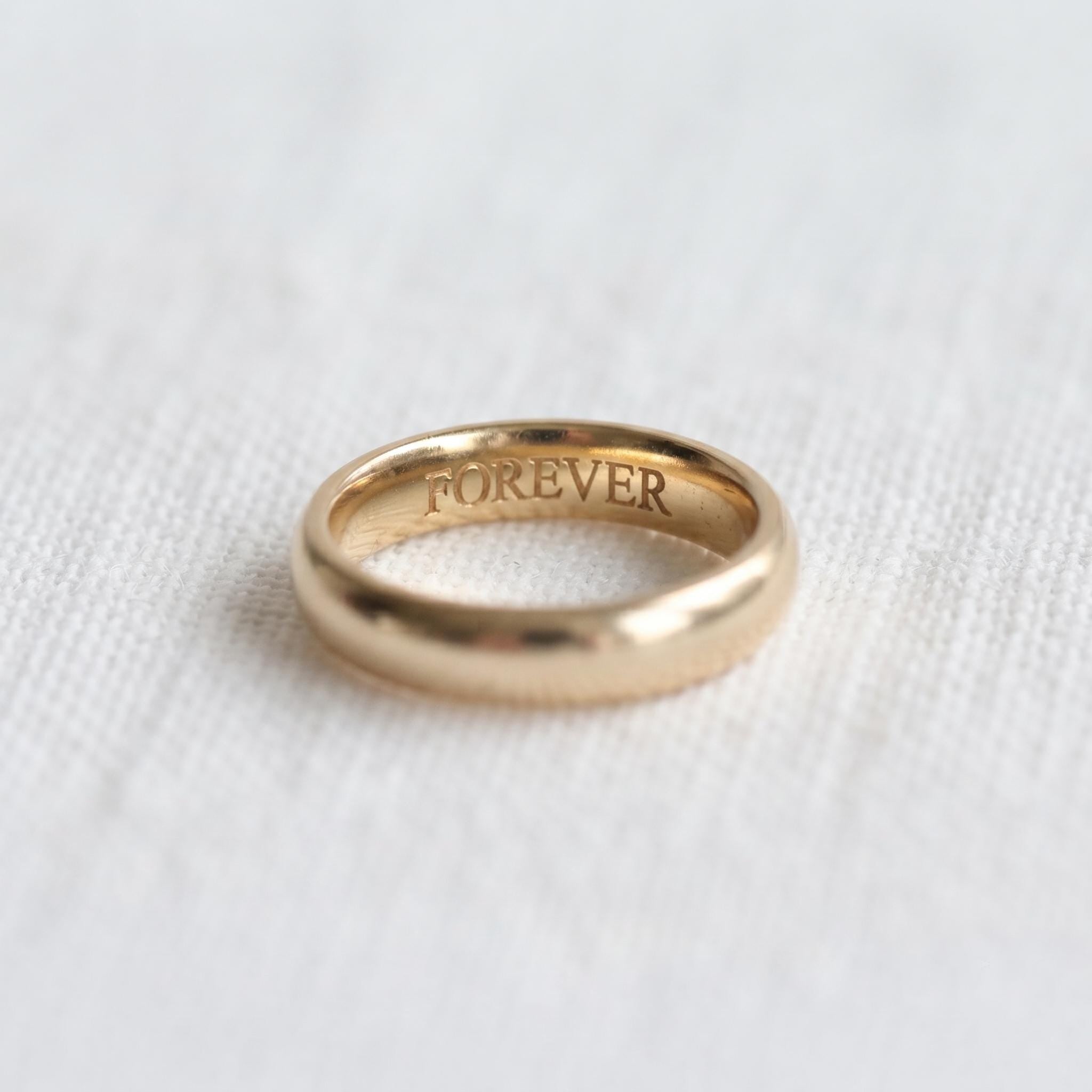 Personalized Gold Band Ring – Hidden 