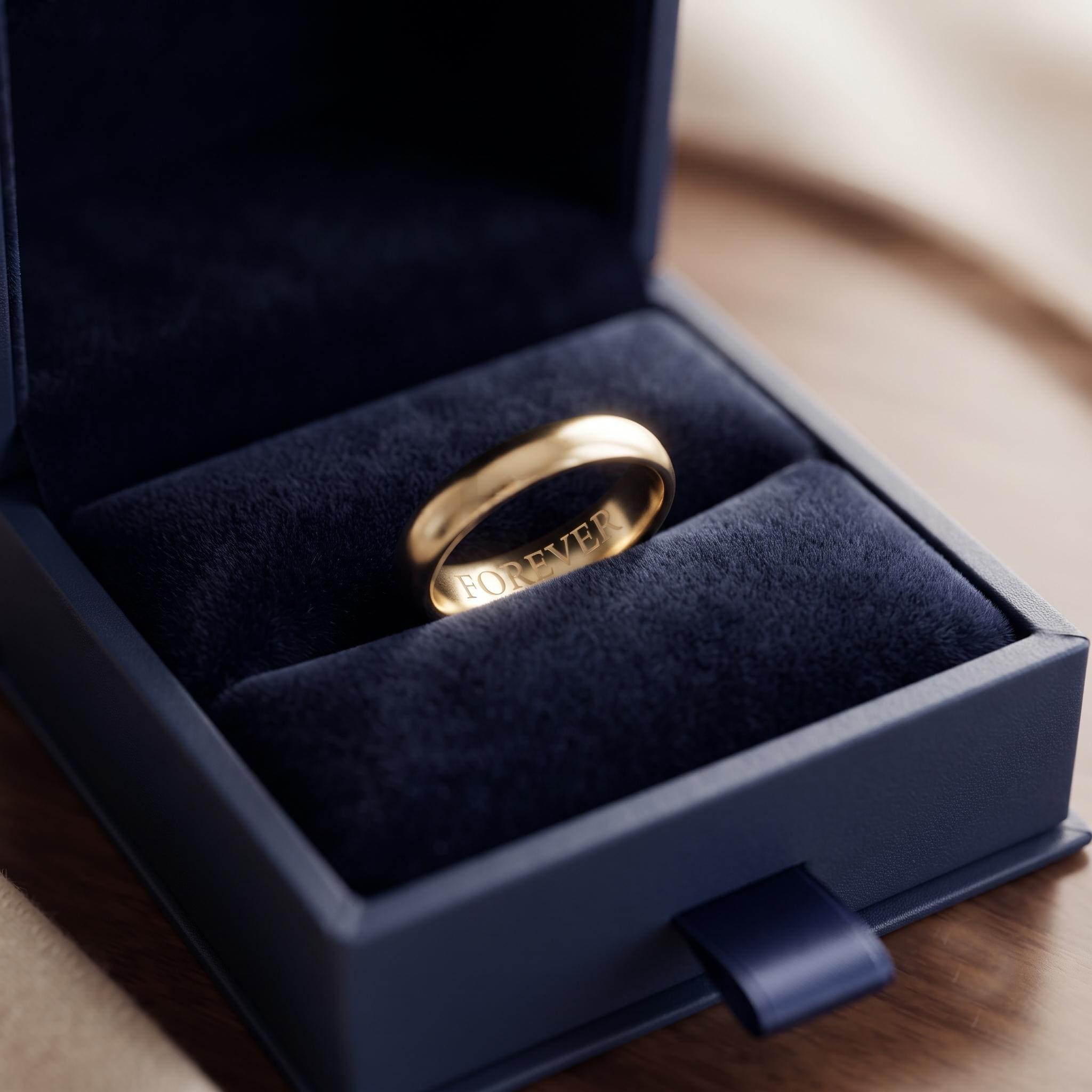 Personalized Gold Band Ring – Hidden 